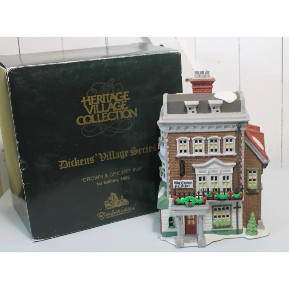 Department 56 Crown &Cricket Inn 1992 Dickens Village Series Heritage Collection